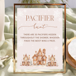 Julbyn Vinter Baby Shower Nappar Hunt Poster