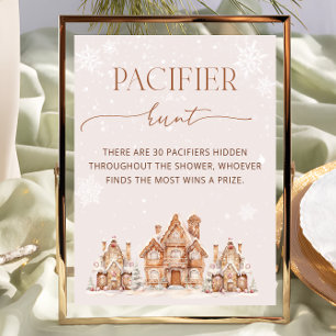 Julbyn Vinter Baby Shower Nappar Hunt Poster