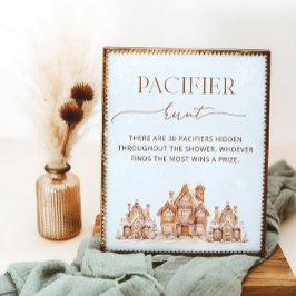 Julbyn Vinter Baby Shower Nappar Hunt Poster