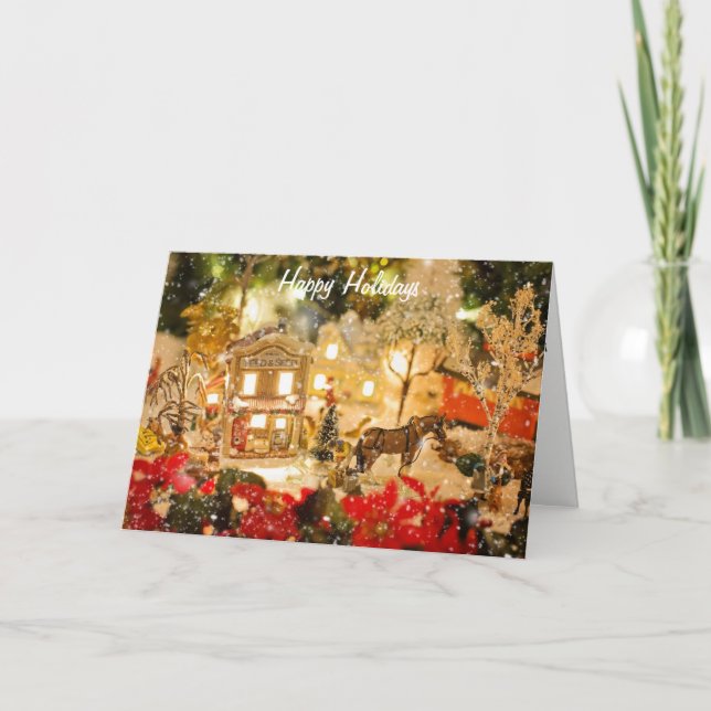 Julbyn Vinter Wonderland Greeting Card Helgkort (Framsida)