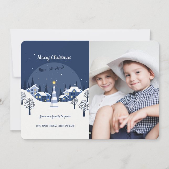 Julbyns fotokort för Helgdag Inbjudningar (Framsida)