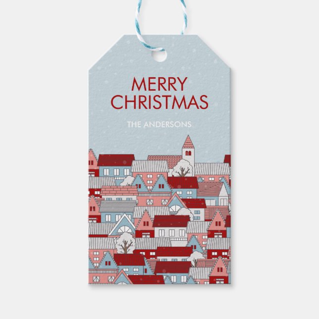 Julbyns Helgdag Gift-Märkre Presentetikett (Framsidan)