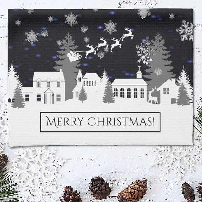 Julbyns kökshandduk (Christmas Village Kitchen Towel)