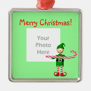 Julcandy caneälva (fotoramen) julgransprydnad metall