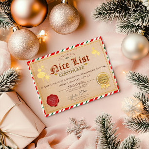 Julcertifikatet från Santa's Nice-lista Vykort