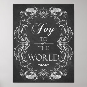 Julchalkboard Joy to World Quote Art Poster