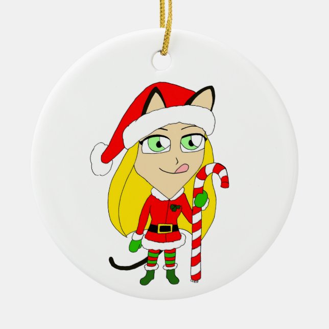 Julchibiskårflicka Julgransprydnad Keramik (Framsidan)