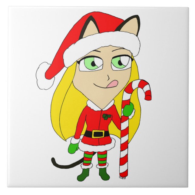 Julchibiskårflicka Kakelplatta (Framsidan)