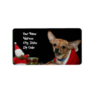 JulChihuahuaadressetiketter Adressetikett