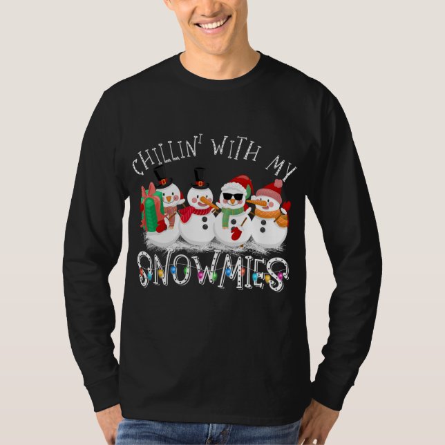 Julchillin snögubbe med mina snutar, ugga t shirt (Framsida)