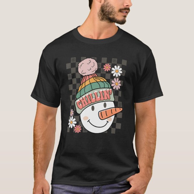 Julchillin snögubbe med mina snutar, ugga t shirt (Framsida)