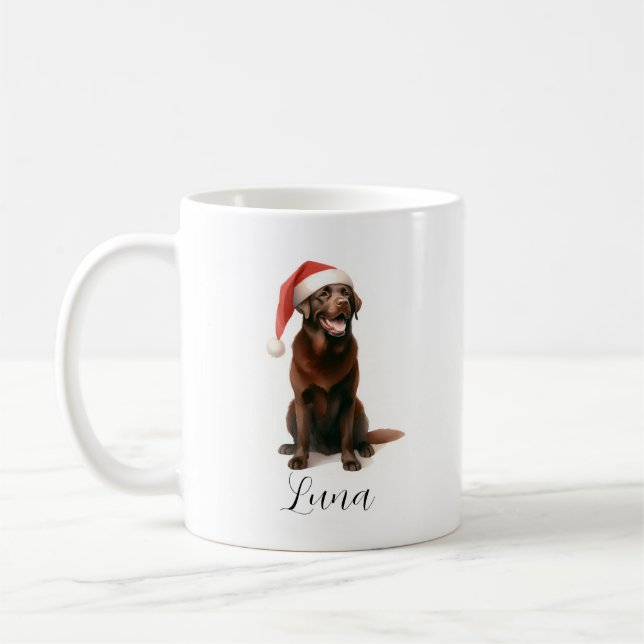 Julchoklad Labrador Hund Hat Coffee Mugg (Vänster)