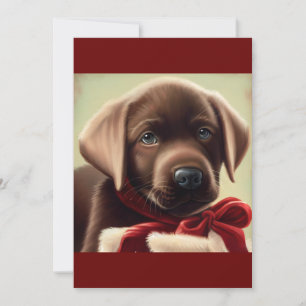 Julchoklad Labrador Puppy, Hund/Pupp Julkort