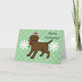 Julchoklad Labrador Puppy Tecknad Helgkort