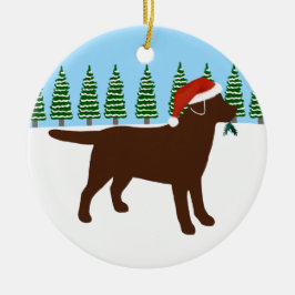 JulchokladLabrador Santa hatt Julgransprydnad Keramik
