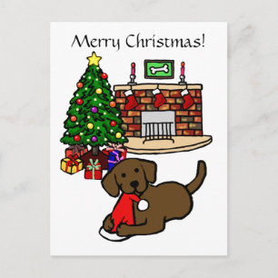 JulchokladLabradors tecknad Helg Vykort