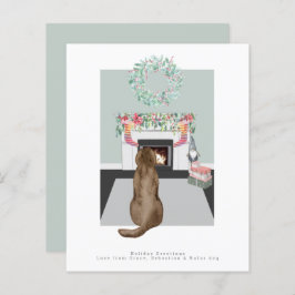 Julchoklat Labrador Hund Fireplace Scene