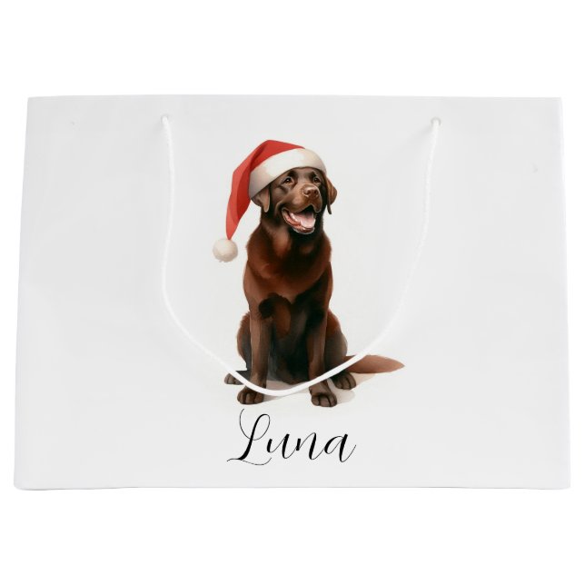 Julchoklat Labrador Hund Hat Gift Bag (Framsidan)