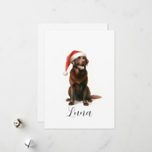 Julchoklat Labrador Hund Hat-Helgdag Julkort