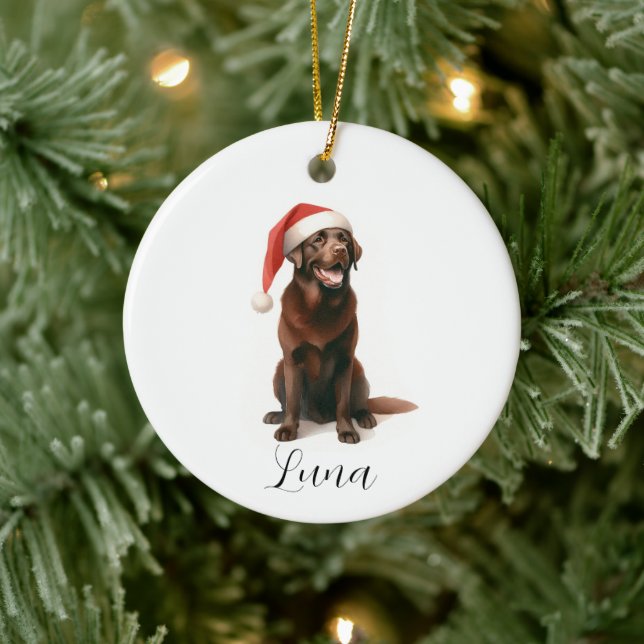 Julchoklat Labrador Hund Hat Ornament (Träd)