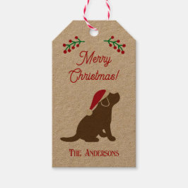 Julchoklat Labrador Puppy Silhouette Gift Presentetikett