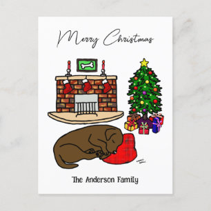 Julchoklat Labrador Sleeping Helg Vykort