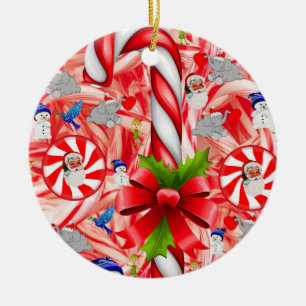 Julcirkeln Ornament, Candy cane Julgransprydnad Keramik