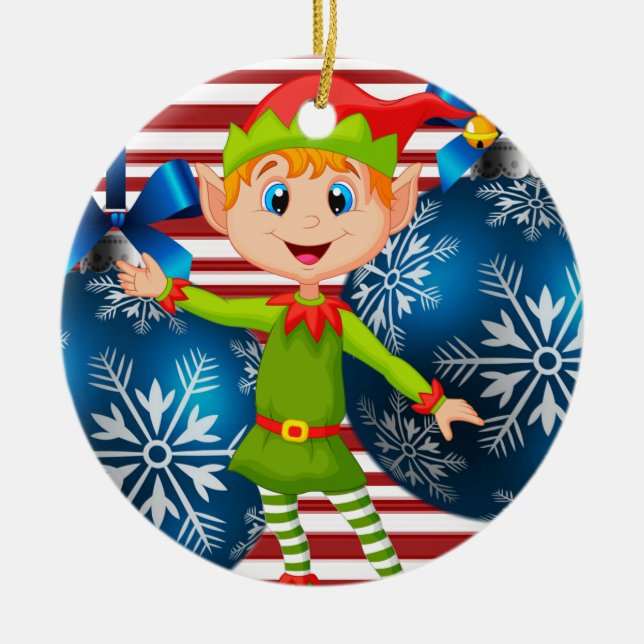 Julcirkeln Ornament, Elf Julgransprydnad Keramik (Framsidan)