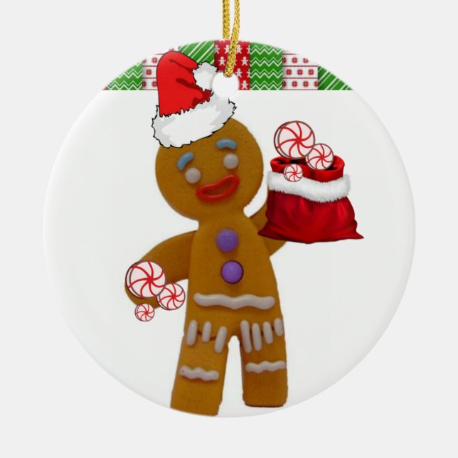 Julcirkeln Ornament, Gingerbreadman Julgransprydnad Keramik (Framsidan)