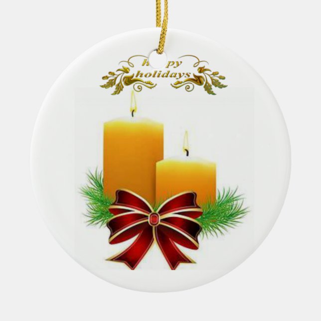 Julcirkeln Ornament, Glad helg Julgransprydnad Keramik (Framsidan)