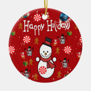 Julcirkeln Ornament, Glad helg Julgransprydnad Keramik