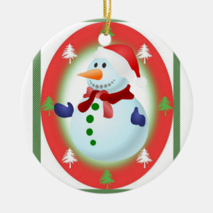 Julcirkeln Ornament, Snögubbe Julgransprydnad Keramik