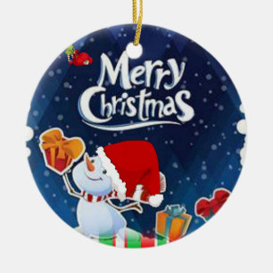 Julcirkeln Ornament, Snögubbe Julgransprydnad Keramik
