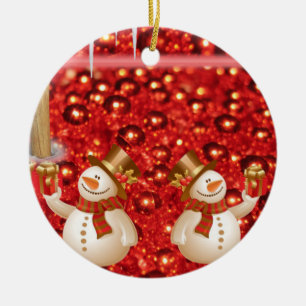 Julcirkeln Ornament, Snögubbe Julgransprydnad Keramik