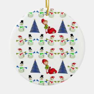Julcirkeln Ornament, Snögubbe Julgransprydnad Keramik