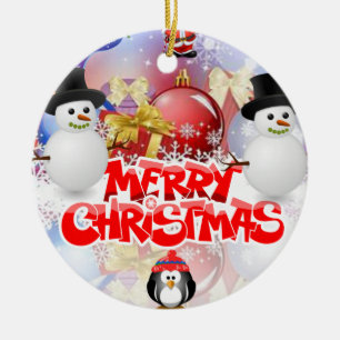 Julcirkeln Ornament, Snögubbe Julgransprydnad Keramik