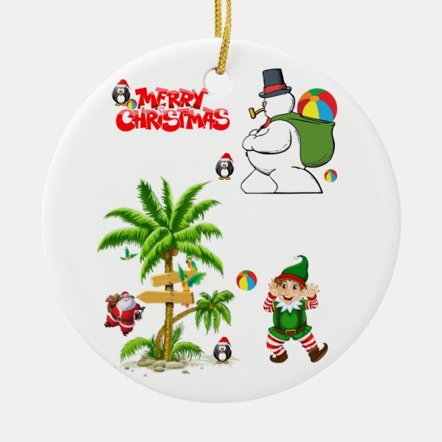 Julcirkeln Ornament, Snögubbe Julgransprydnad Keramik (Framsidan)