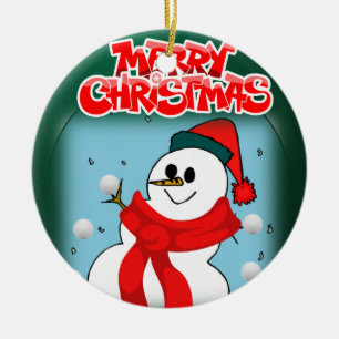 Julcirkeln Ornament, Snögubbe Julgransprydnad Keramik