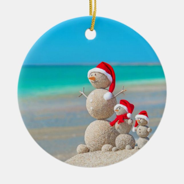 Julcirkeln Ornament, Snögubbe Julgransprydnad Keramik (Framsidan)