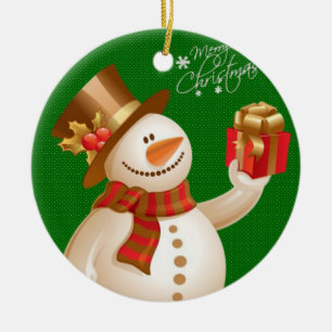 Julcirkeln Ornament, Snögubbe Julgransprydnad Keramik