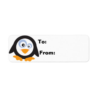 Julcirkeln Penguins Gift Lables Returadress Etikett