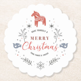 Julcirkelns prydnadstyp och djur underlägg papper