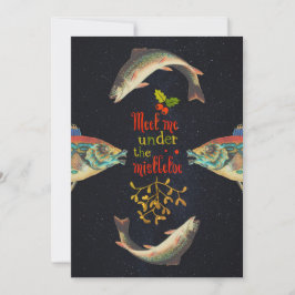 Julcitat med fisk i rymden julkort