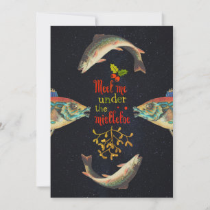 Julcitat med fisk i rymden julkort