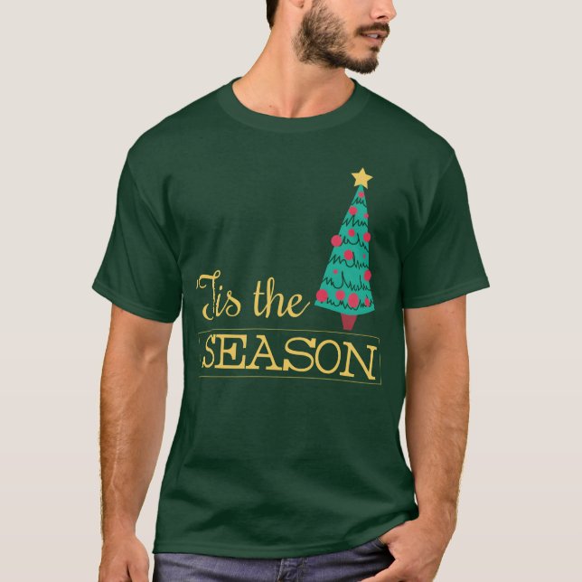 Julcitat med julgran familj t shirt (Framsida)