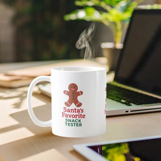 Julcitattecken, lustig pepparkaksgubbe för provare kaffemugg (Skapare uppladdad)