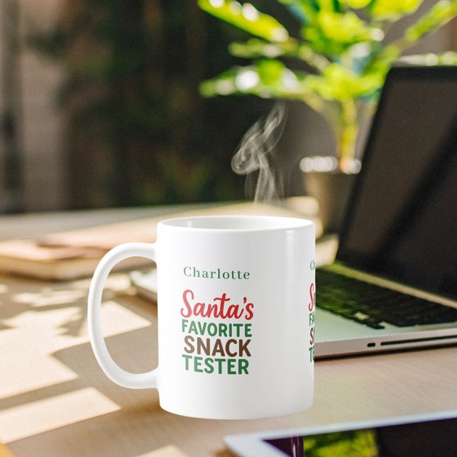 Julcitattecken, lustig snack-provare namn kaffemugg (Skapare uppladdad)