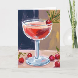Julcocktail | Röda bär Tall Glad Helgkort