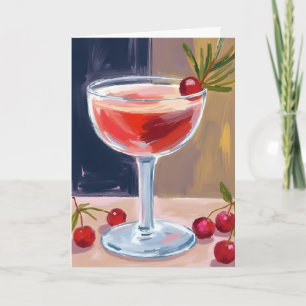 Julcocktail Röda bär Tall Glad Helgkort