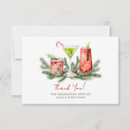 Julcocktails Festive Högtidlig Julfest Tack Kort